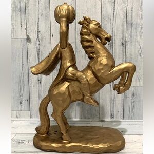Headless Horseman Statue Halloween Ichabod Crane Gold 19”